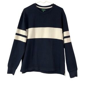 J Crew Always Men's Navy White Stripe Long Sleeve Crewneck Sweatshirt Size M NWT